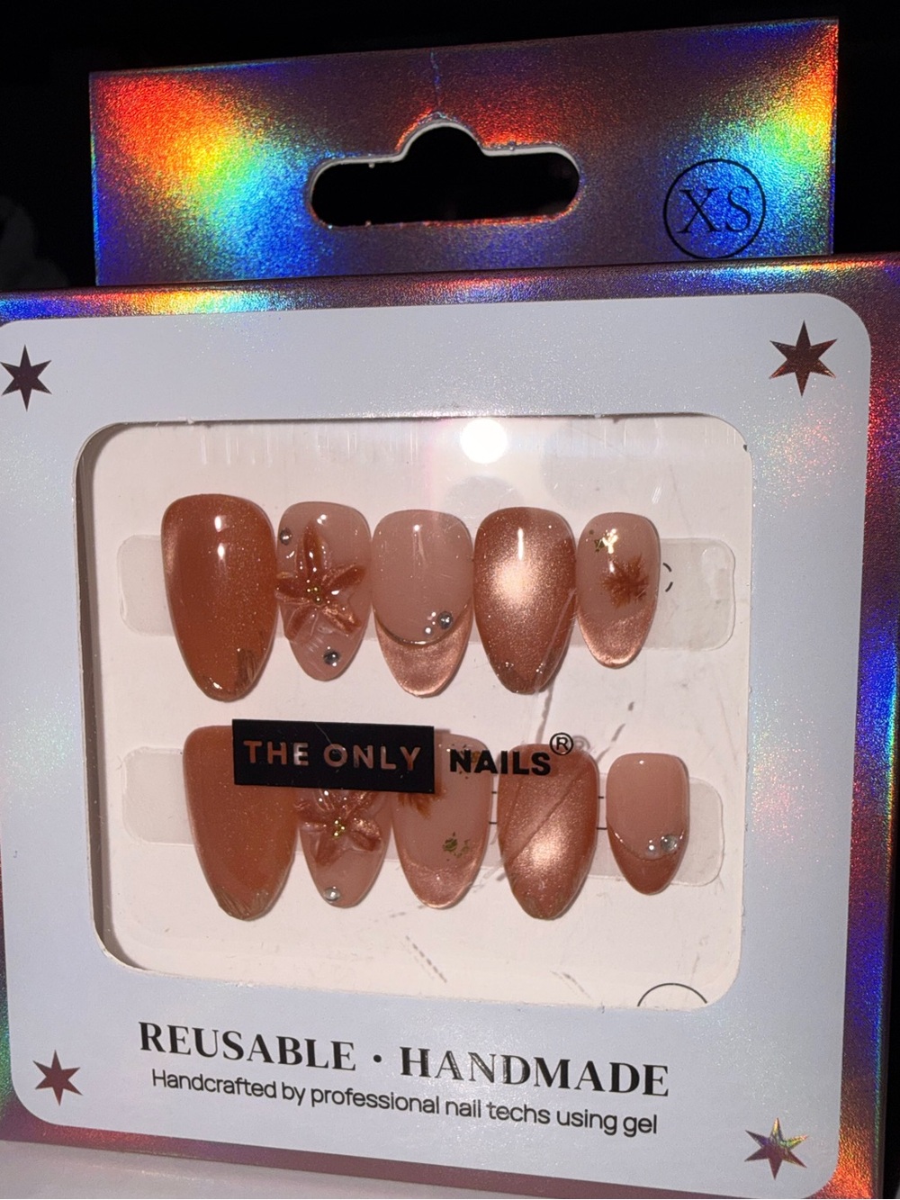 The only nails Reusable Handmade Nude Rose Gold Press-On Nail Set